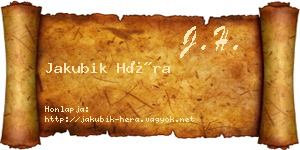 Jakubik Héra névjegykártya